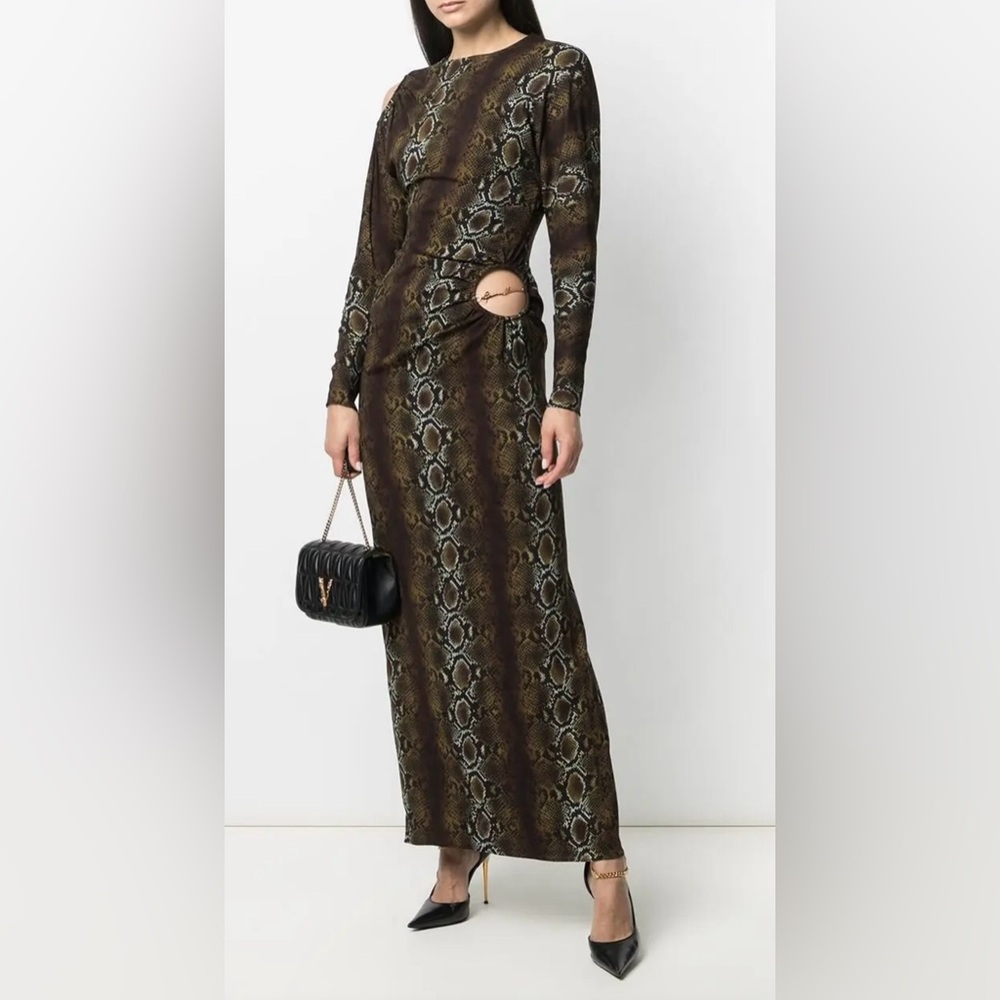 Versace Snake-Print Long Dress